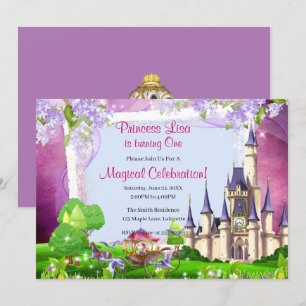 Fairy Tale Castle Princess Birthday Party Invitation
