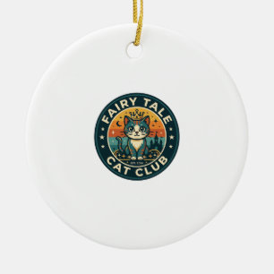 Fairy Tale Cat Cute Kitty Design - Fairy Tale Cat Ceramic Tree Decoration