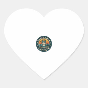 Fairy Tale Cat Cute Kitty Design - Fairy Tale Cat  Heart Sticker