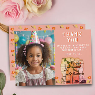 Fairy Tale Door Flower Drawing Birthday Photo Thank You Card