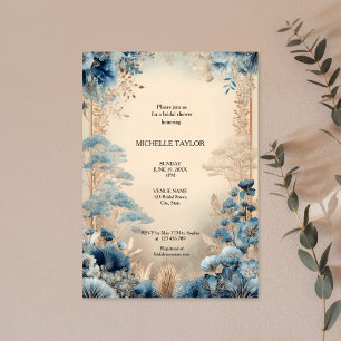 Fairy Tale Enchanted Forest Lotus Floral Bridal Invitation