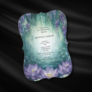 Fairy Tale Enchanted Forest Lotus Floral Bridal Invitation