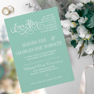 Fairy Tale EverAfter Mint Green Wedding Invitation