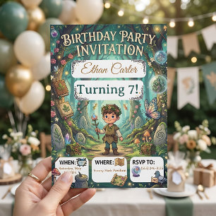 Fairy Tale Forest Woodland Adventure Birthday In Invitation