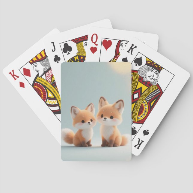 Fairy Tale Fox Duo Playing Cards (Back)