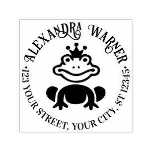 Fairy Tale Frog Prince Name Return Address Self-inking Stamp