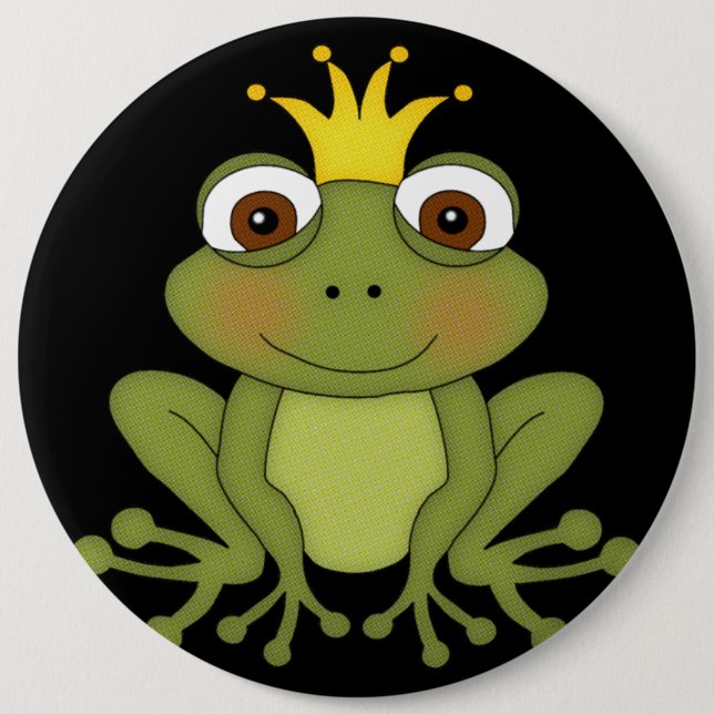 Fairy Tale Frog Prince with Crown 6 Cm Round Badge (Front)