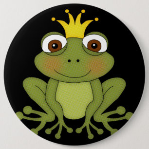 Fairy Tale Frog Prince with Crown 6 Cm Round Badge