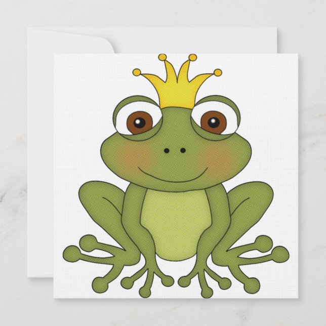 Fairy Tale Frog Prince with Crown Invitation (Front)