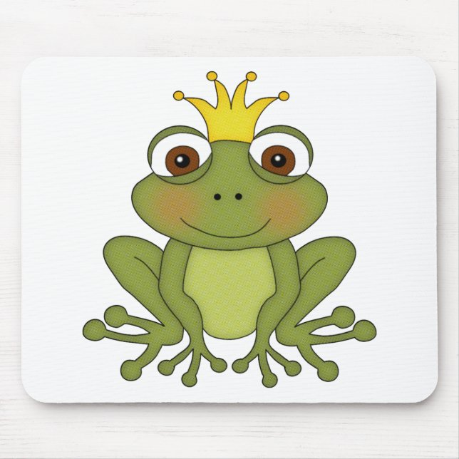 Fairy Tale Frog Prince with Crown Mouse Mat (Front)