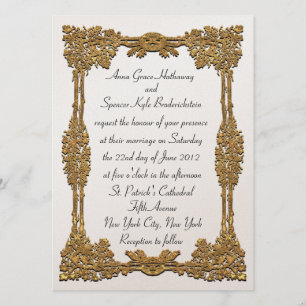 Fairy Tale Gold  Wedding Invitation 5.5" x 7.5"