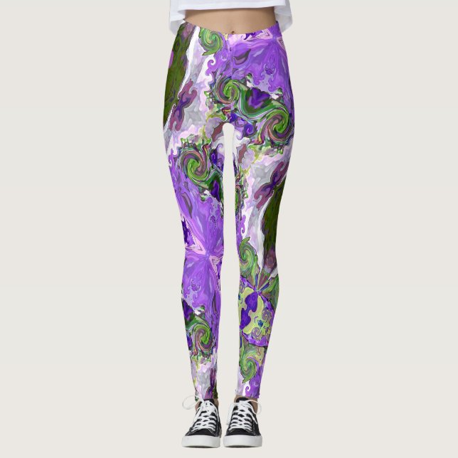 Fairy Tale Hearts Purple Leggings (Front)