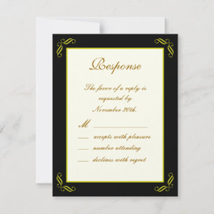 Fairy Tale in Black RSVP Card