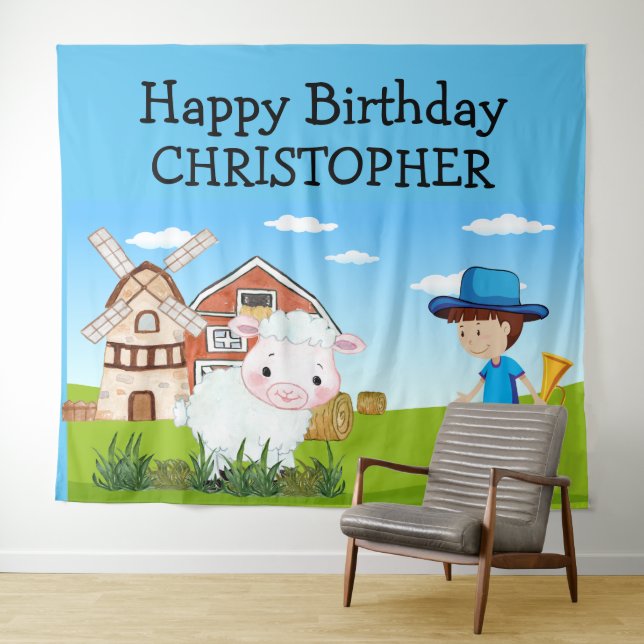 Fairy Tale Little BOY BLUE Tapestry (In Situ (Horizontal))