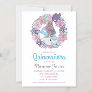 Fairy Tale Mermaid Quinceañera 15th Birthday Magnetic Invitation