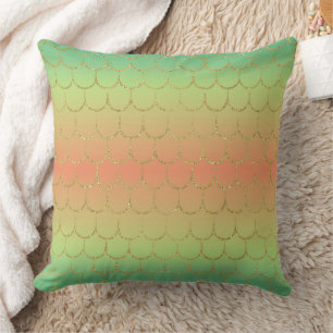 Fairy Tale Mermaid Scales Pastel Gradient Pattern Cushion