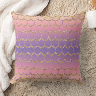 Fairy Tale Mermaid Scales Pastel Gradient Pattern Cushion