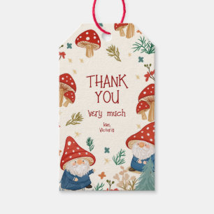 Fairy Tale Mushrooms Forest Gnome Thank You  Gift Tags