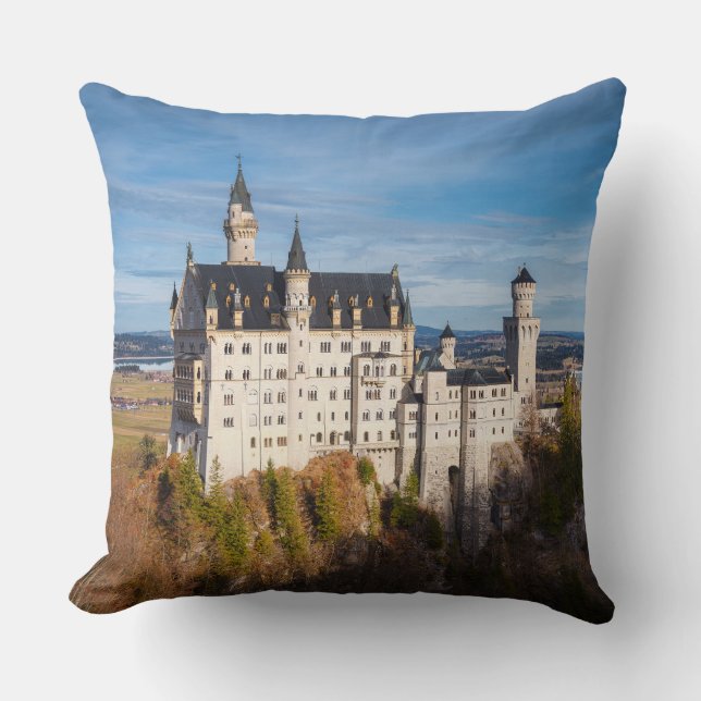 Fairy tale Neuschwanstein castle in Germany Cushion (Front)