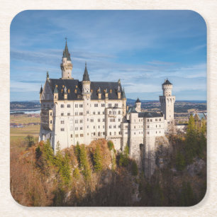 Fairy tale Neuschwanstein castle in Germany Square Paper Coaster