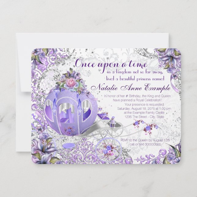 Fairy Tale Once Upon a Time Princess Birthday Invitation (Front)