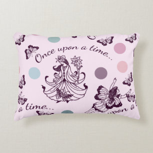 Fairy Tale Once Upon a Time with Butterflies Decorative Cushion