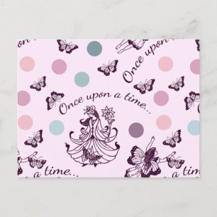 Fairy Tale Once Upon a Time with Butterflies Postcard