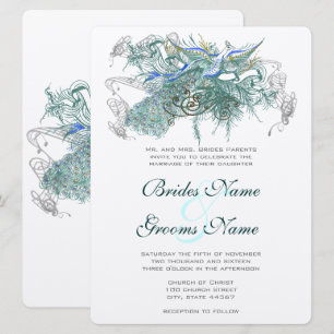 Fairy Tale Peacock Wedding Invitations
