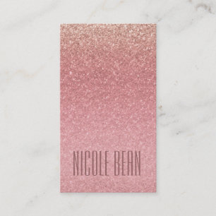Fairy Tale Pink Glitter Glam Glamour Chic Custom Business Card