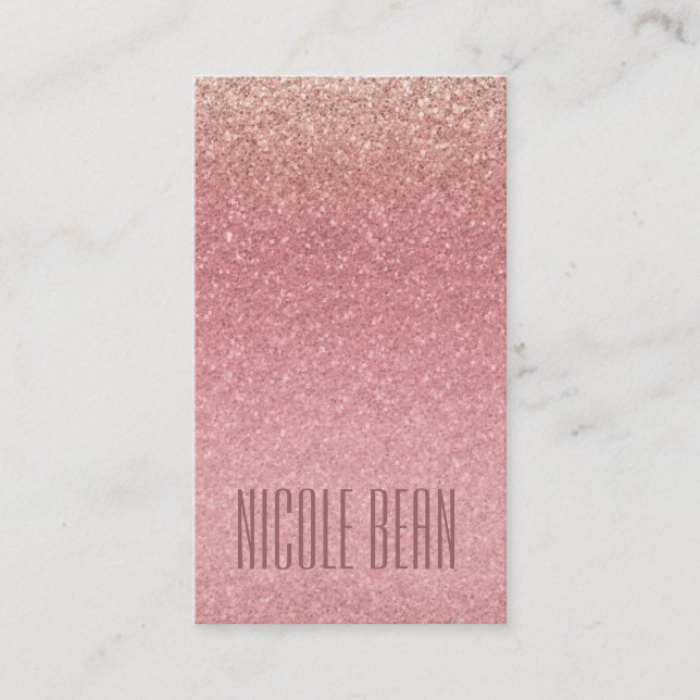 Fairy Tale Pink Glitter Glam Glamour Chic Custom Business Card (Front)