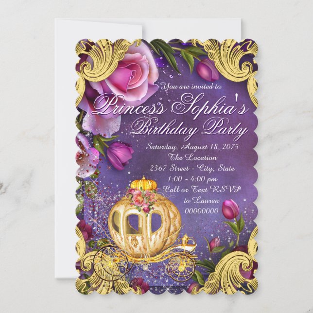 Fairy Tale Princess Birthday Party Invitation (Front)