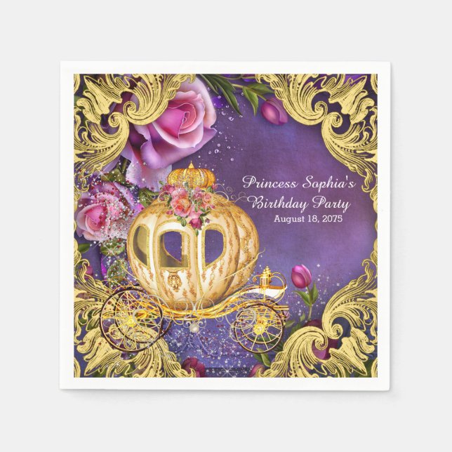 Fairy Tale Princess Birthday Party Napkin (Front)