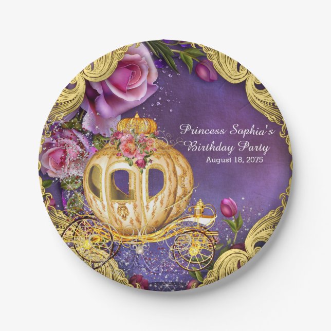 Fairy Tale Princess Birthday Party Paper Plate (Front)