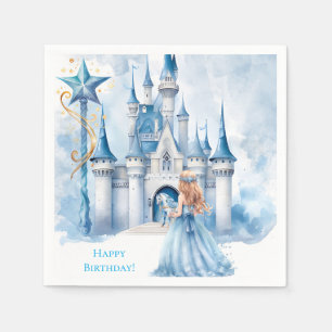 Fairy Tale Princess Castle Girl Birthday Party Napkin
