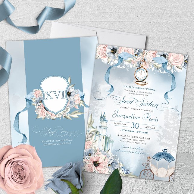 Fairy Tale Princess Cinderella Sweet 16 Birthday Invitation (Creator Uploaded)