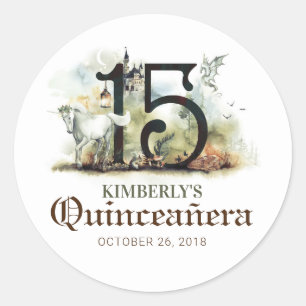 Fairy Tale Princess Quinceanera Classic Round Sticker