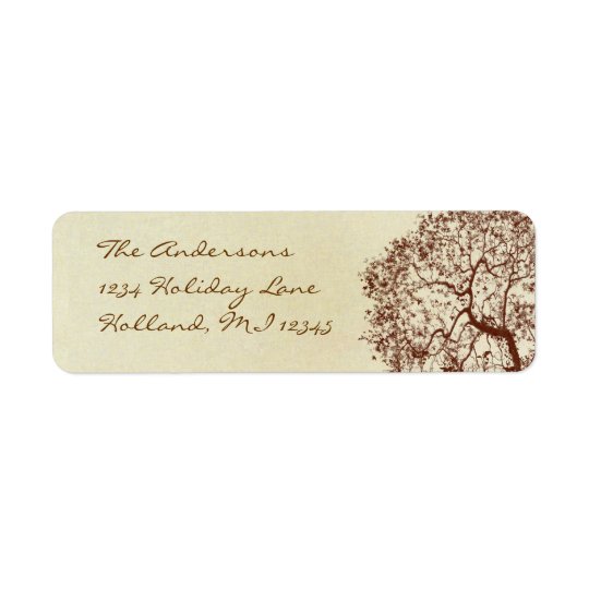 Fairy Tale Rustic Forest Brown Tree Return Address Return Address Label