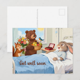 Fairy Tale - Sick Animal in Hospital + Visitors 1 Postcard