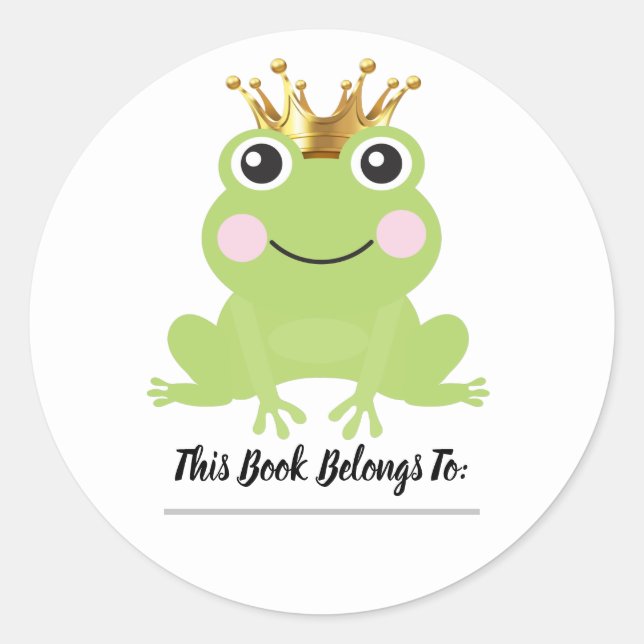 Fairy tale Storybook Frog Prince Personalised Book Classic Round Sticker (Front)