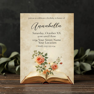 Fairy Tale Storybook on Vintage Parchment Invitation