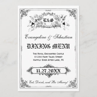 Fairy Tale Storybook Wedding Menu Cards