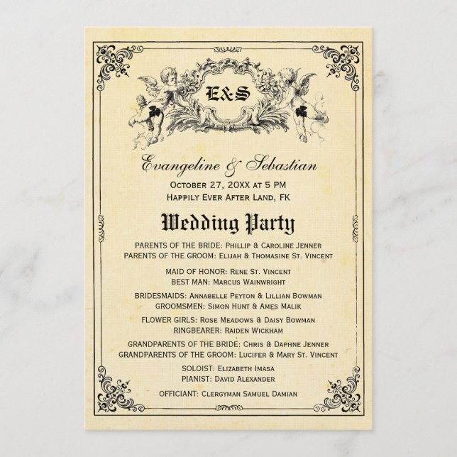 Fairy Tale Storybook Wedding Programs Programme (Front)