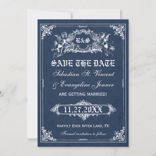 Fairy Tale Storybook Wedding Save the Date Cards (Front)
