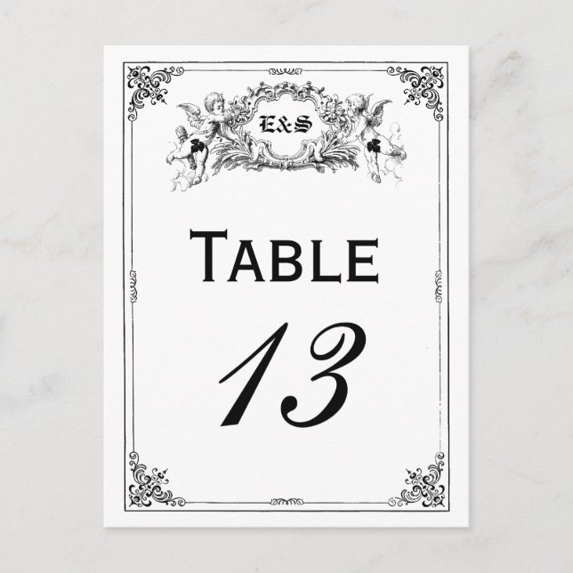 Fairy Tale Storybook Wedding Table Numbers Postcard (Front)