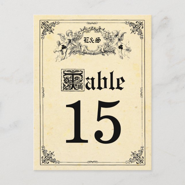 Fairy Tale Storybook Wedding Table Numbers Postcard (Front)