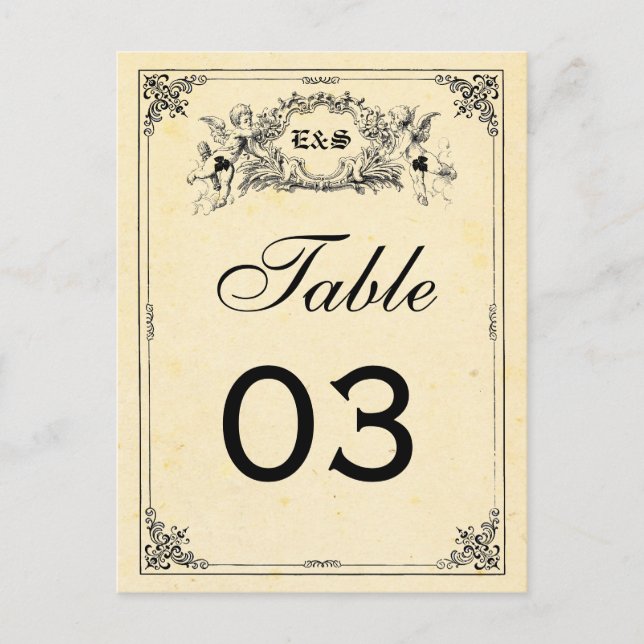 Fairy Tale Storybook Wedding Table Numbers Postcard (Front)