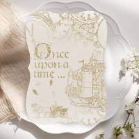 Fairy Tale Theme Castle Carriage Gold Glitter