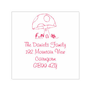 Fairy Tale Toadstool House Address Self-inking Stamp