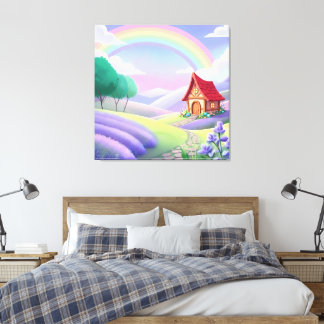 Fairy Tale Under the Rainbow Canvas Print