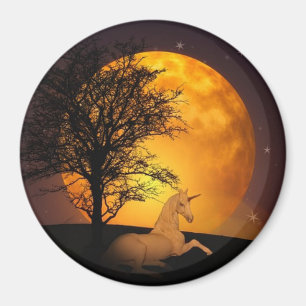 Fairy Tale Unicorn Full Moon Magnet